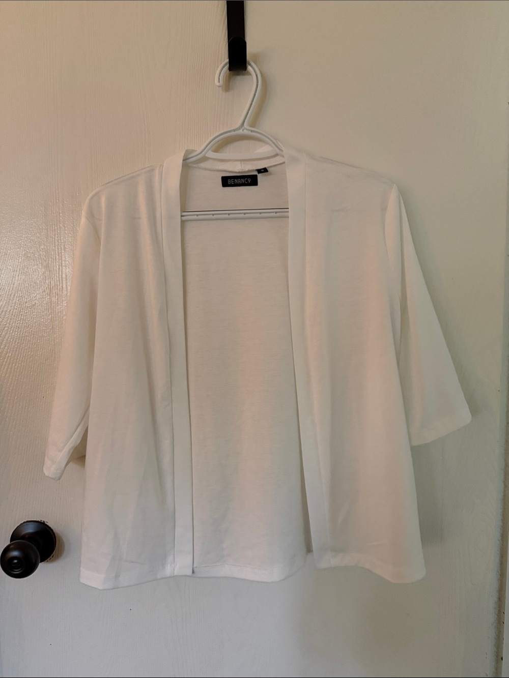White Open-Front Short Sleeve Cardigan